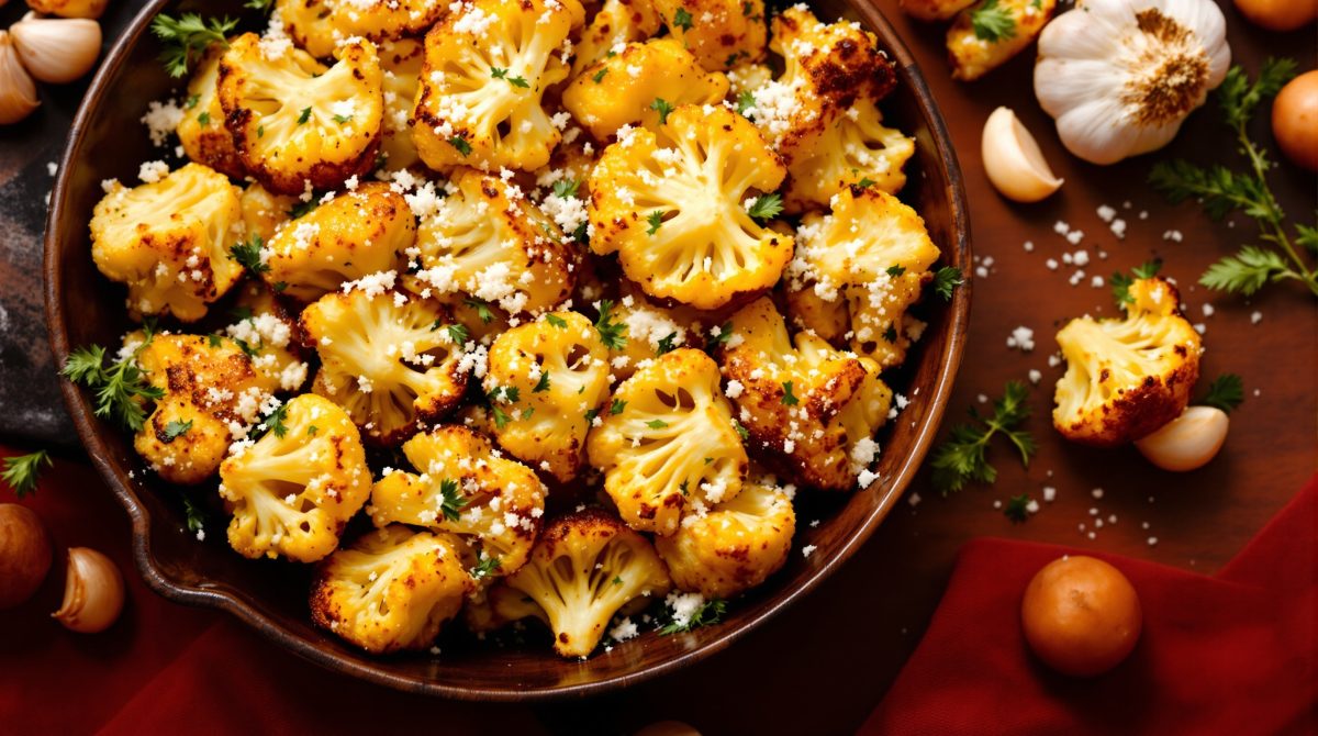 blomkål og kartofler i ovn