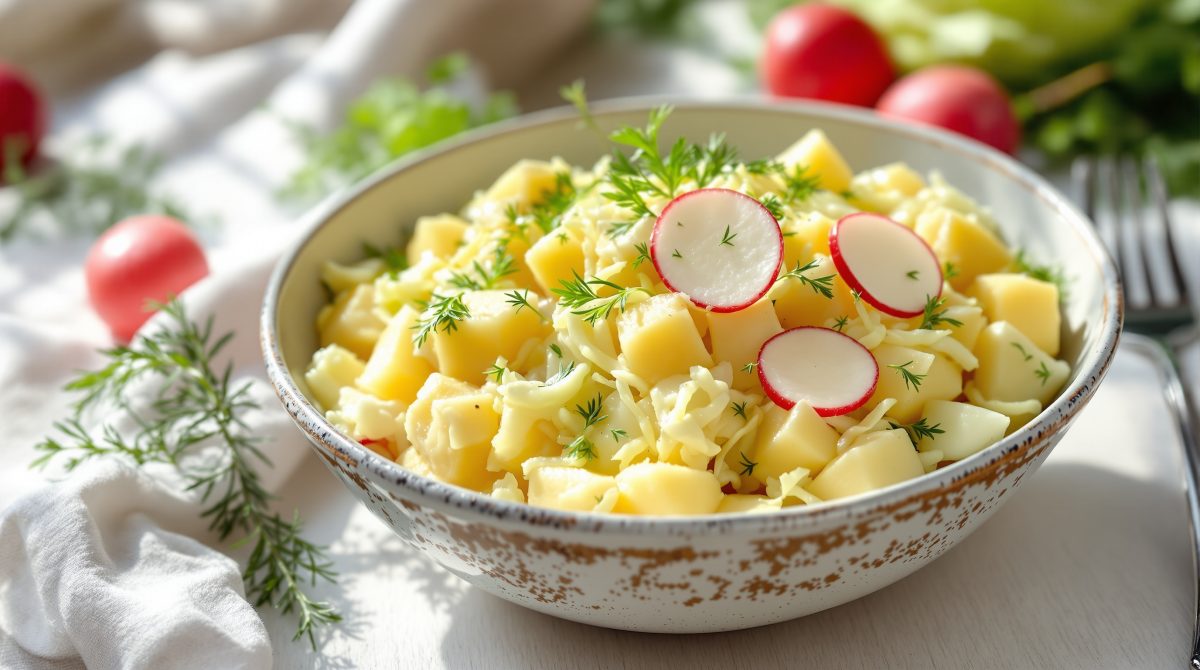 kartoffelsalat med spidskål