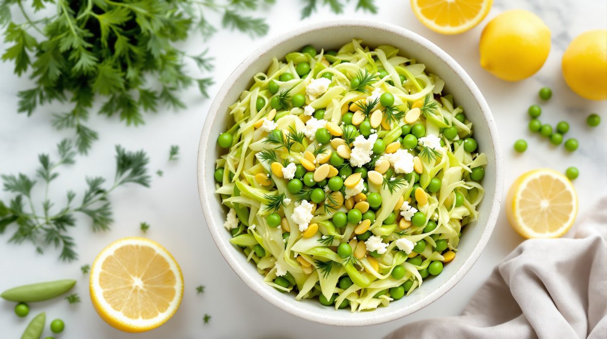salat med spidskål og ærter