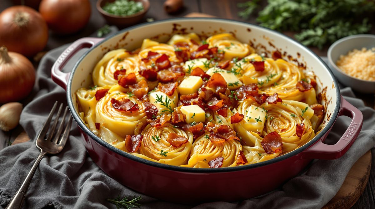 spidskål i ovn med bacon