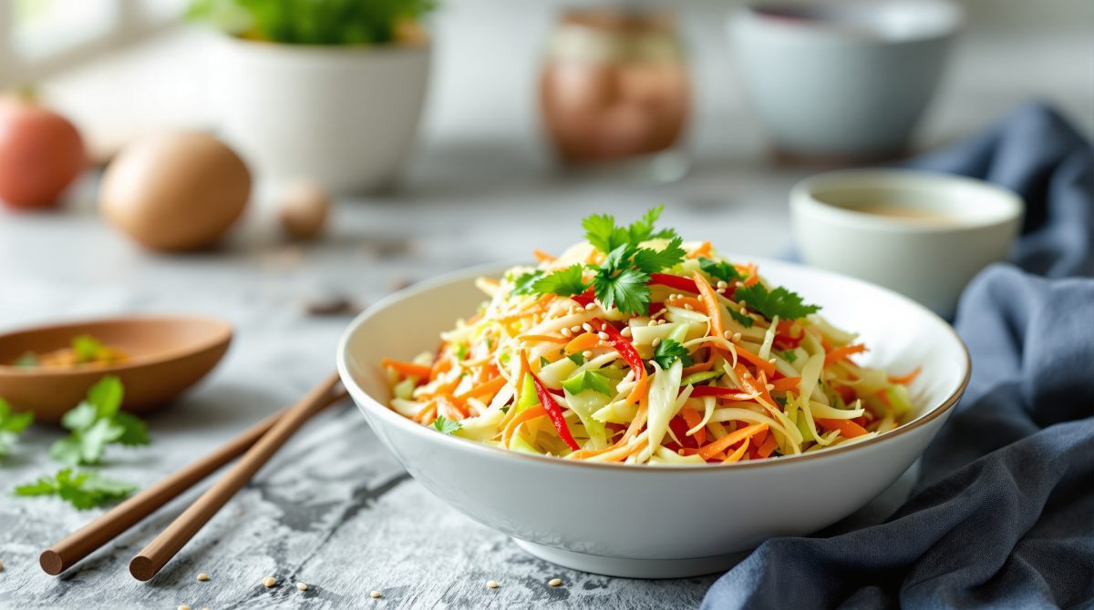 asiatisk salat med spidskål
