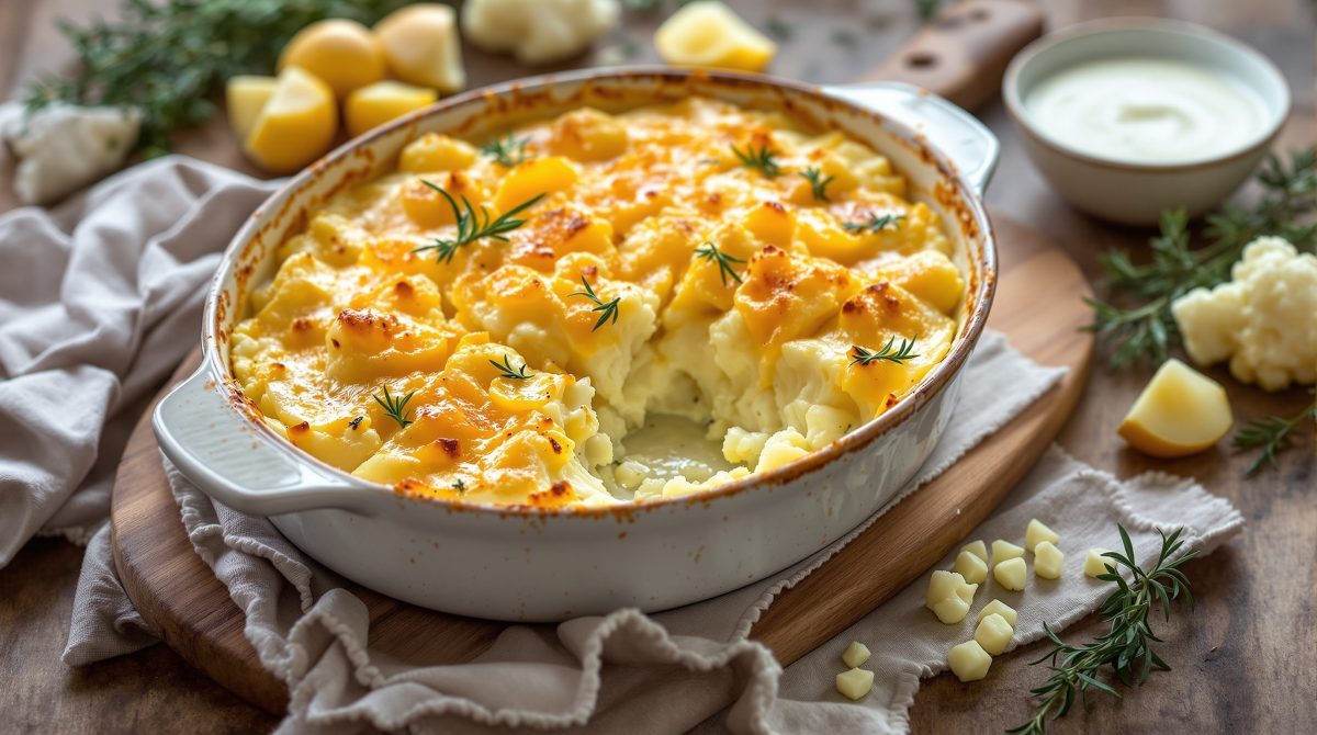 flødekartofler med blomkål