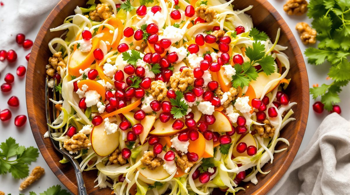 salat med granatæble og spidskål