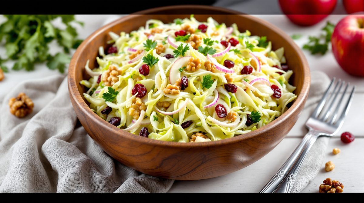 salat med spidskål og æbler