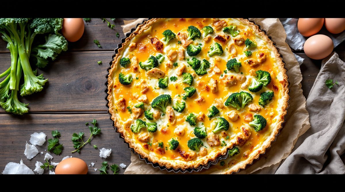 tærte med kylling og broccoli
