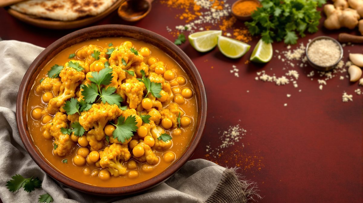 curry med blomkål og kikærter