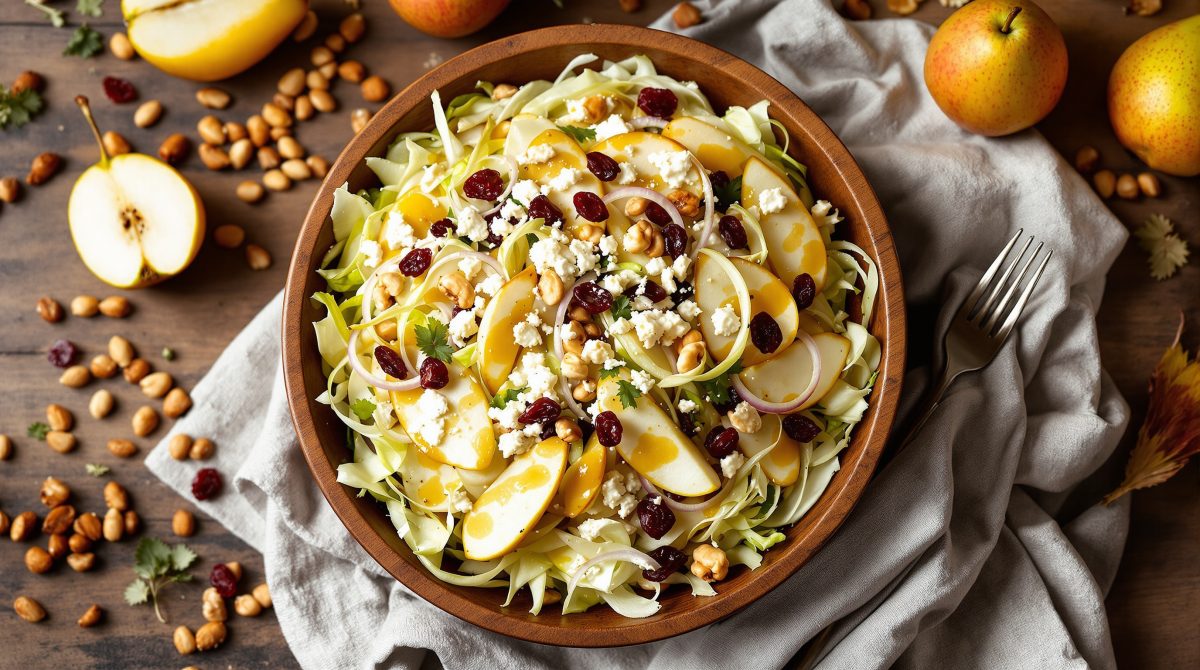 salat med pærer og spidskål