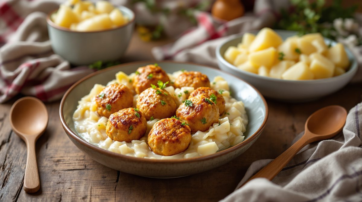 stuvet hvidkål med frikadeller