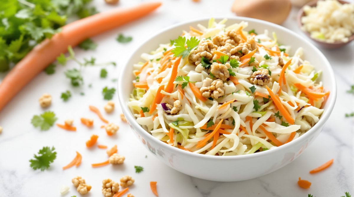salat med hvidkål og gulerødder
